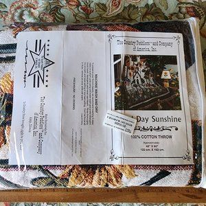 Vintage Country Peddlers Company Good Day Sunshine Cotton Afghan Throw NEW 1994